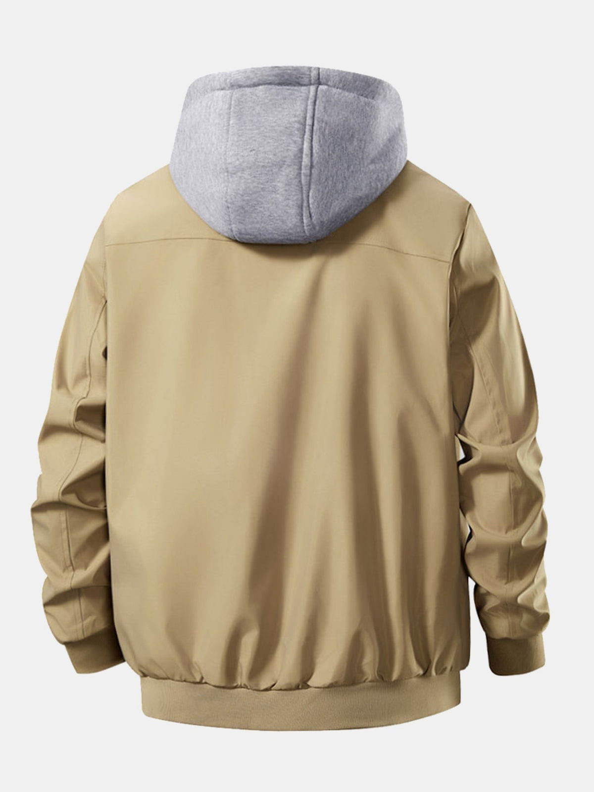 Zip-Up Detachable-Hood Bomber jacket