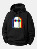 Glitch Ghost Print Relaxed-Fit-Kapuzenpullover