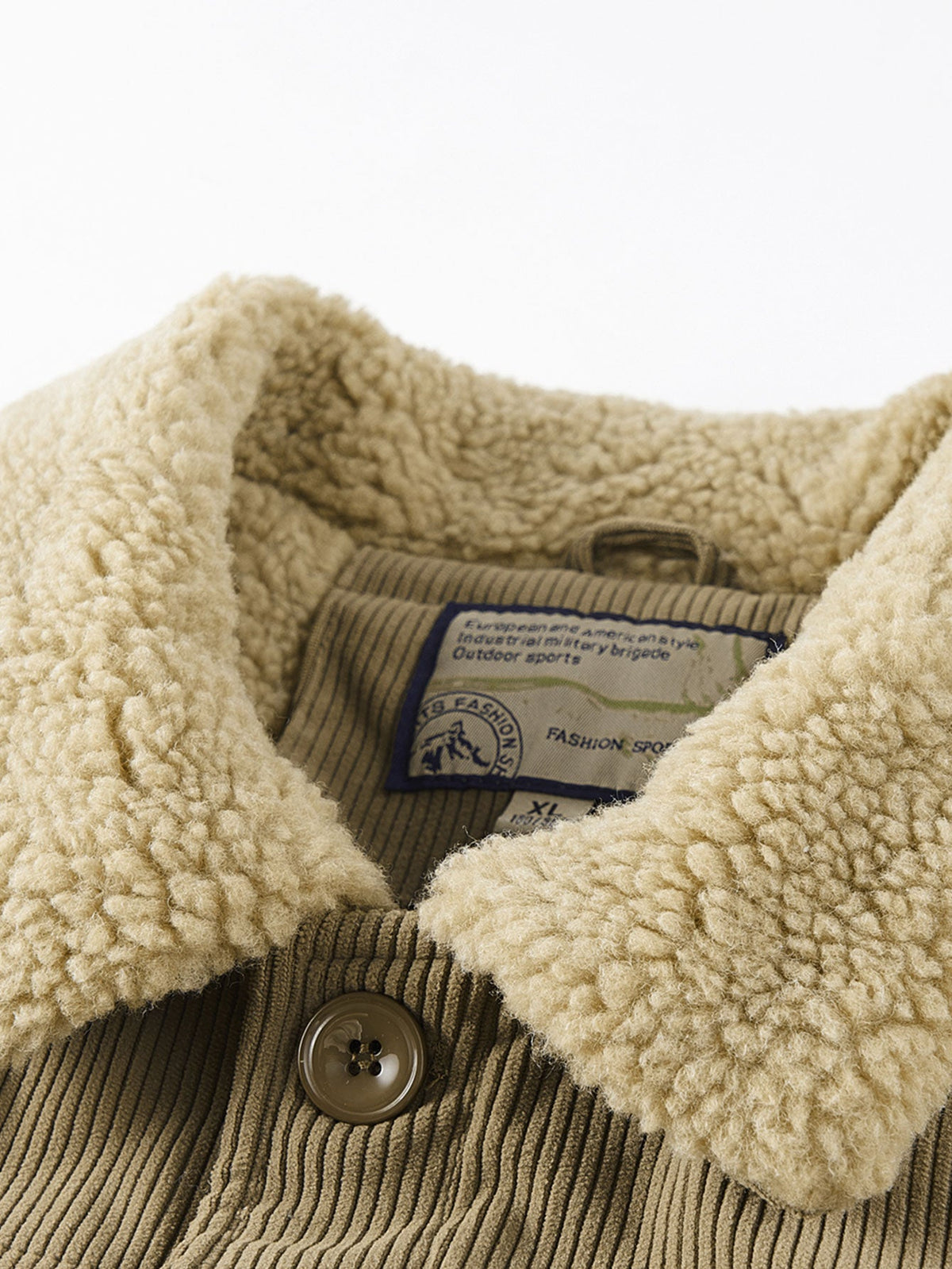 Teddy Fleece Lined Button Up Corduroy Jacket