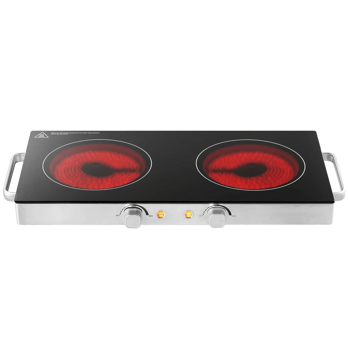 Portable Electric Stove Stainless Steel Single Burner Hot Plate with Temperature Control for Home Cooking, Dining and Outdoor Meals