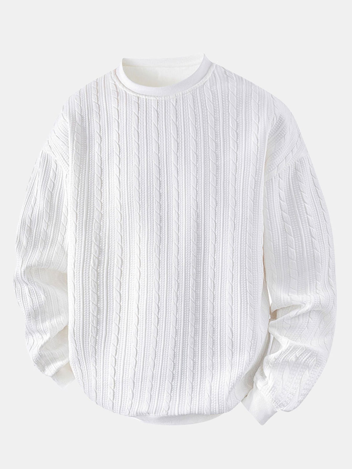 Relax Fit Twist Jacquard Crew Neck Sweatshirt