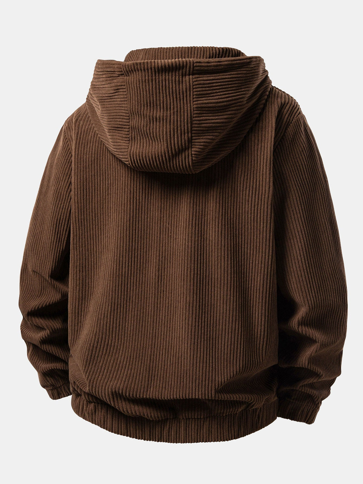Relaxed Fit Corduroy Zip-Up Hooded Jacket