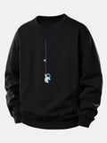 Astronaut On A Rope Print Relax Fit Sweatshirt