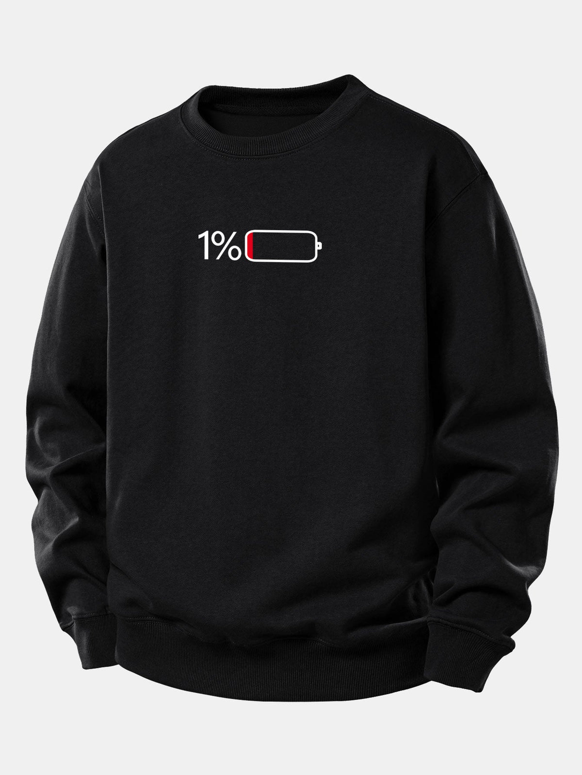 1% Battery Print Relax Fit Sweatshirt