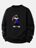 Sunglasses Rabbit Print Relax Fit Sweatshirt