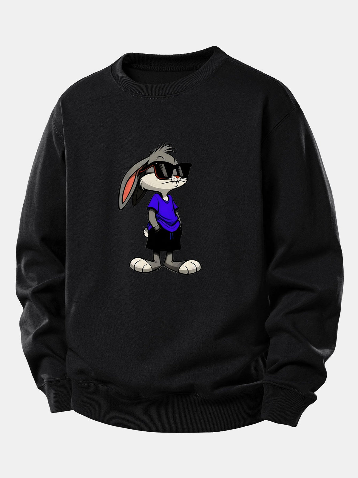 Sunglasses Rabbit Print Relax Fit Sweatshirt
