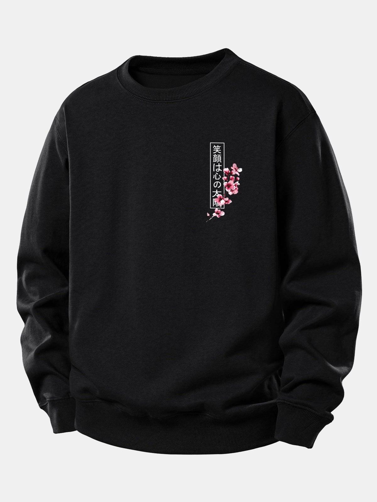 Japanese Samurai Katana Koi Fish Sakura Print Relax Fit Sweatshirt