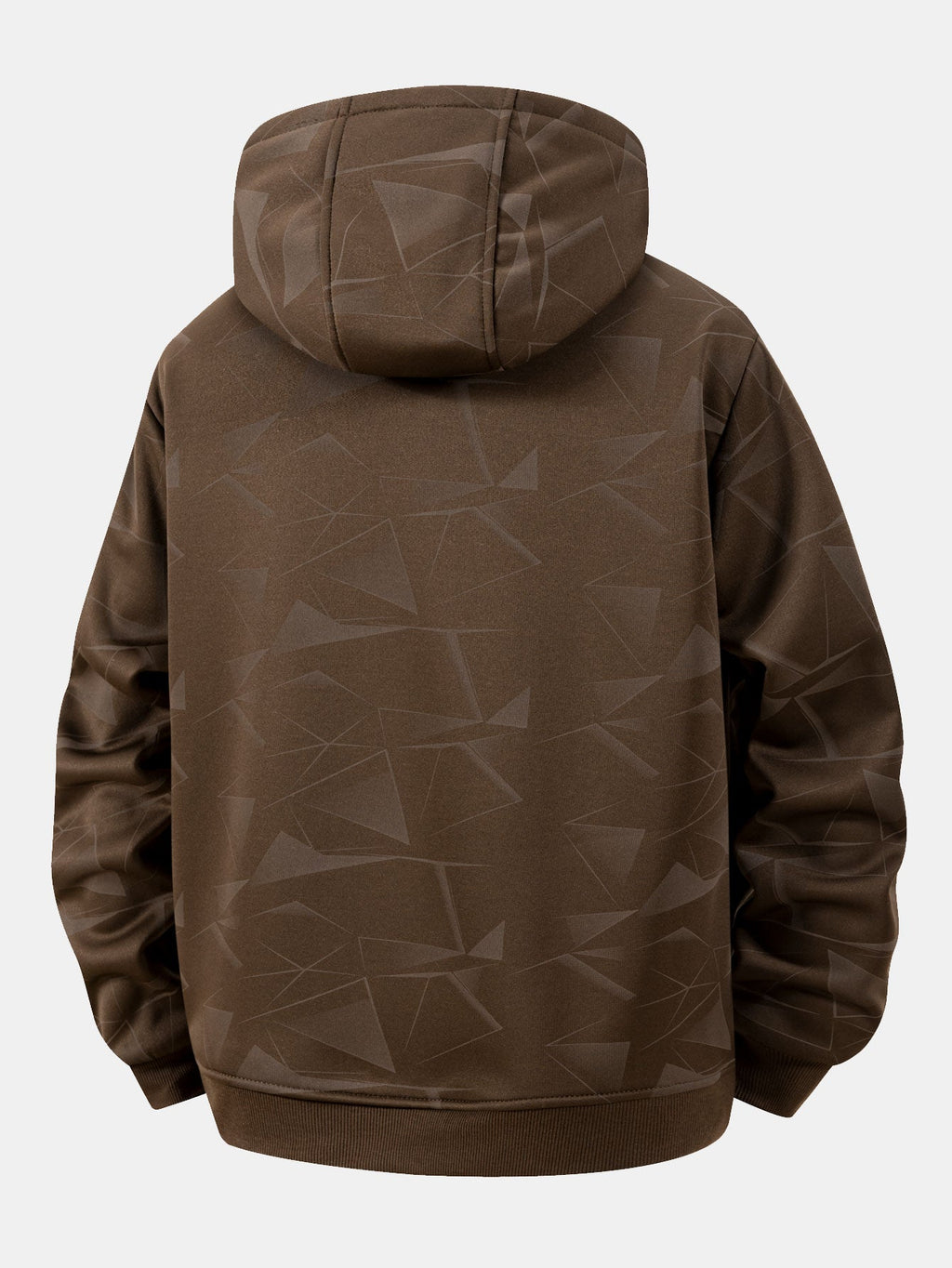 Kapuzenjacke mit Reißverschluss, Teddyfutter und geometrischem Muster