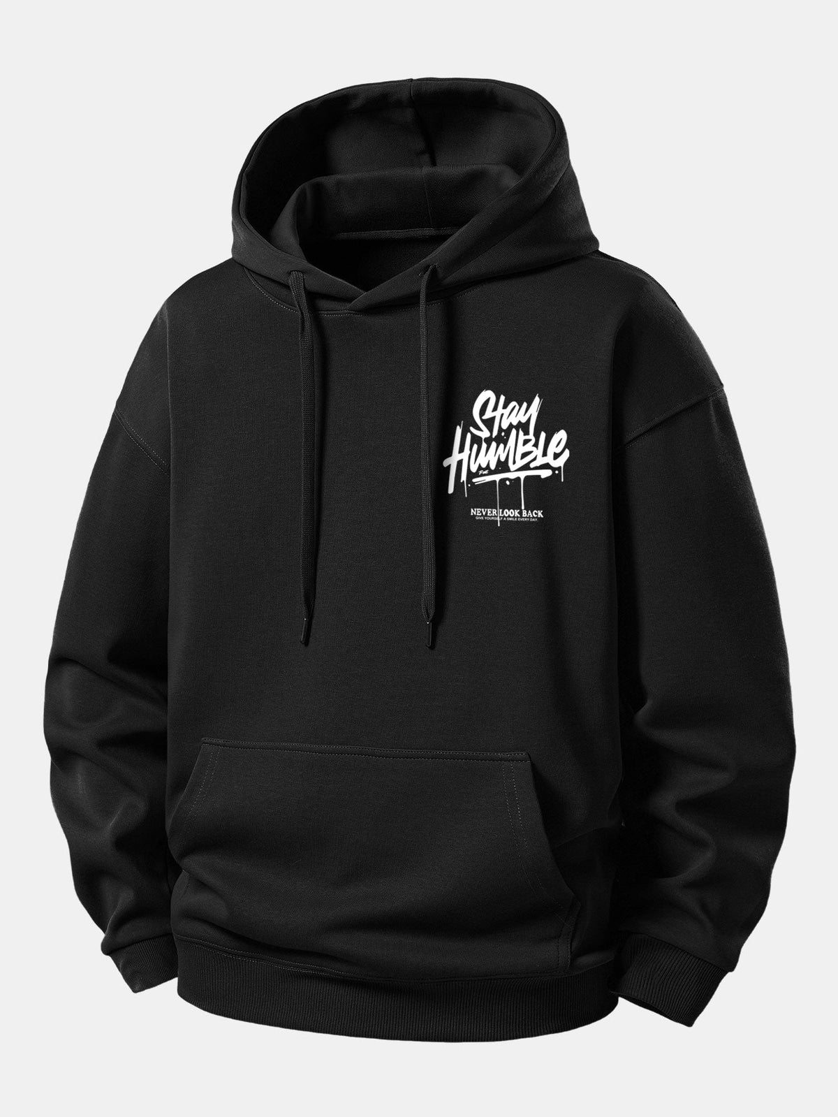 Stay Humble Print Relax Fit Hoodie