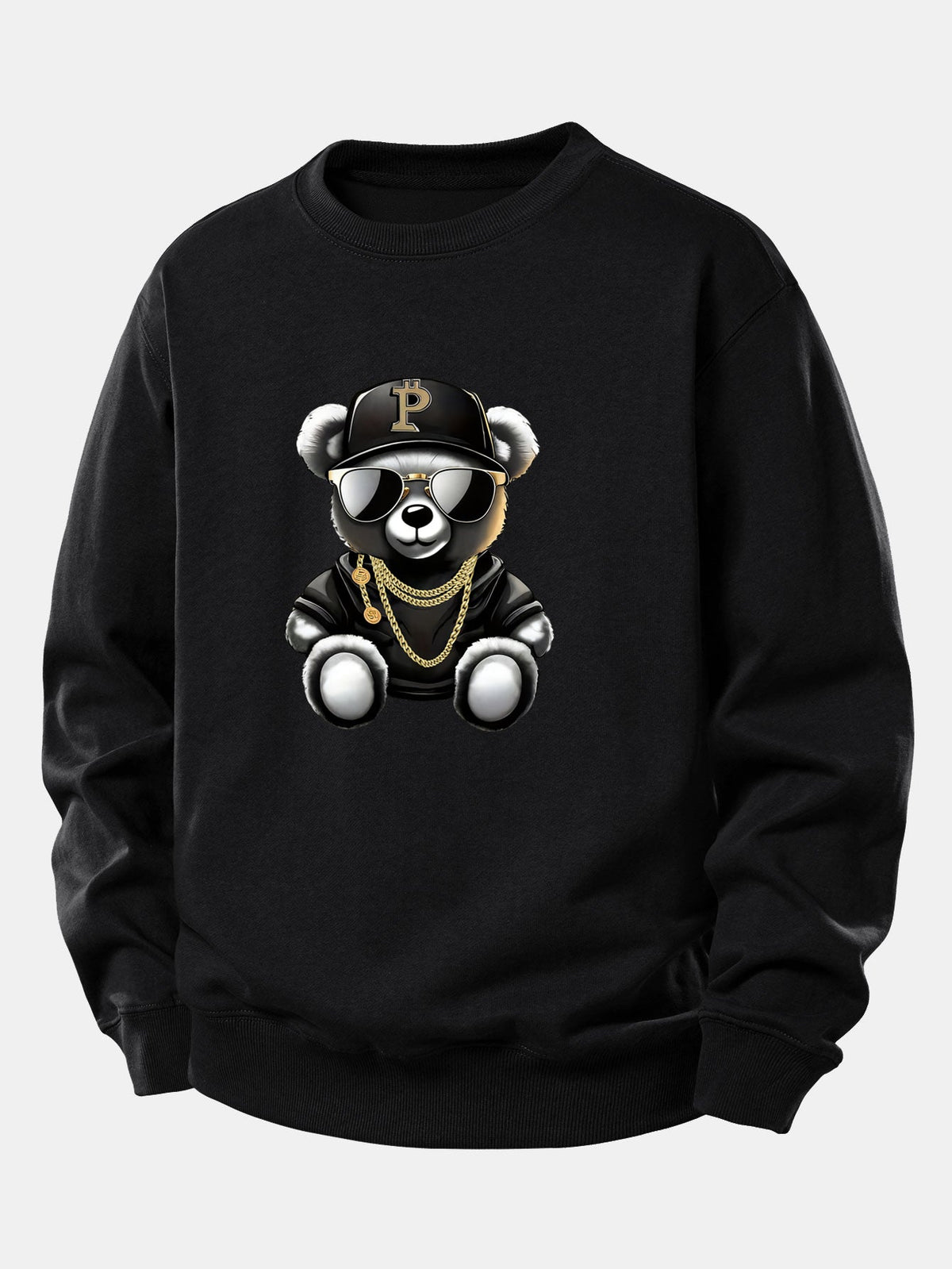 Hip Hop Bear Print Relax Fit Sweatshirt