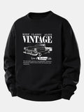 Vintage Car Print Relax Fit Sweatshirt