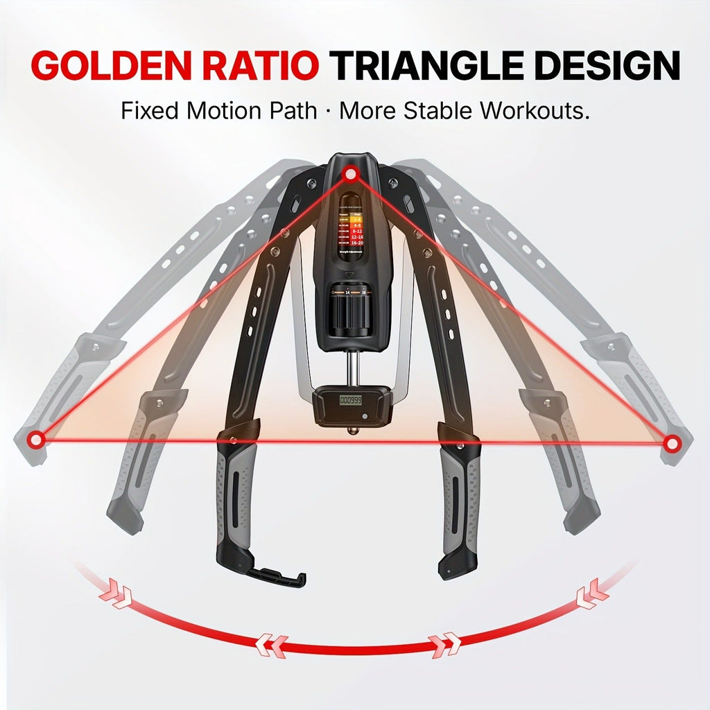 Fitness Equipment Folding Hydraulic Chest Expander with 20 Resistance Levels and Digital Rep Counter