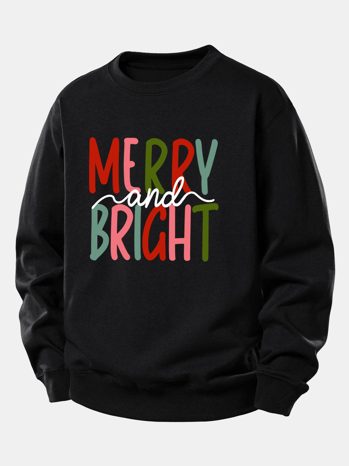 Merry And Bright Print Relax Fit Sweatshirt