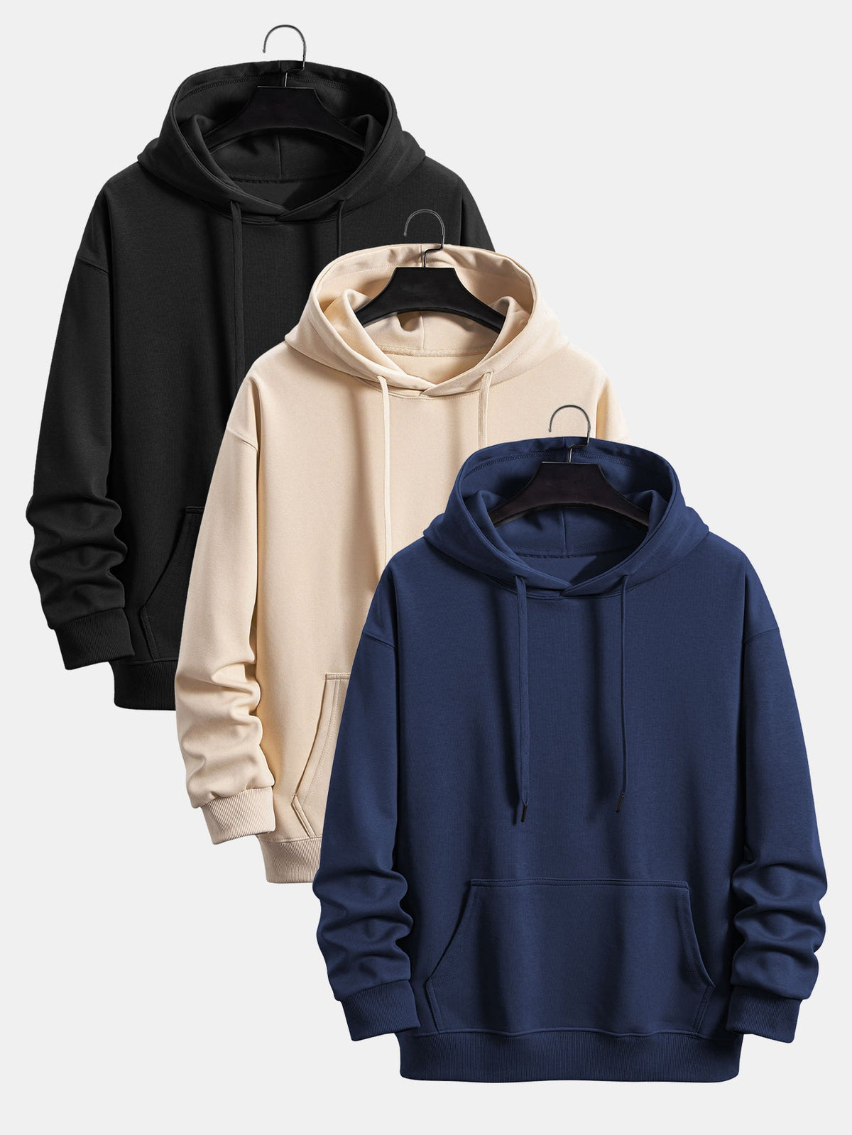 3 Pieces Basic Relax Fit Hoodie