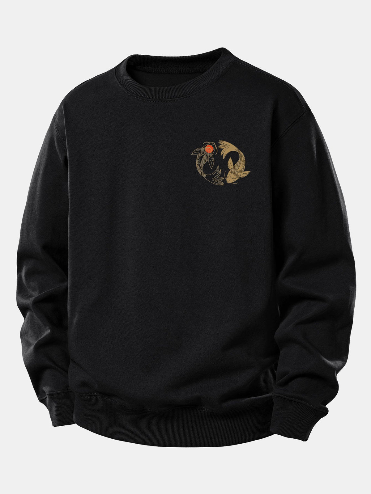Japanese Koi Print Relax Fit Sweatshirt