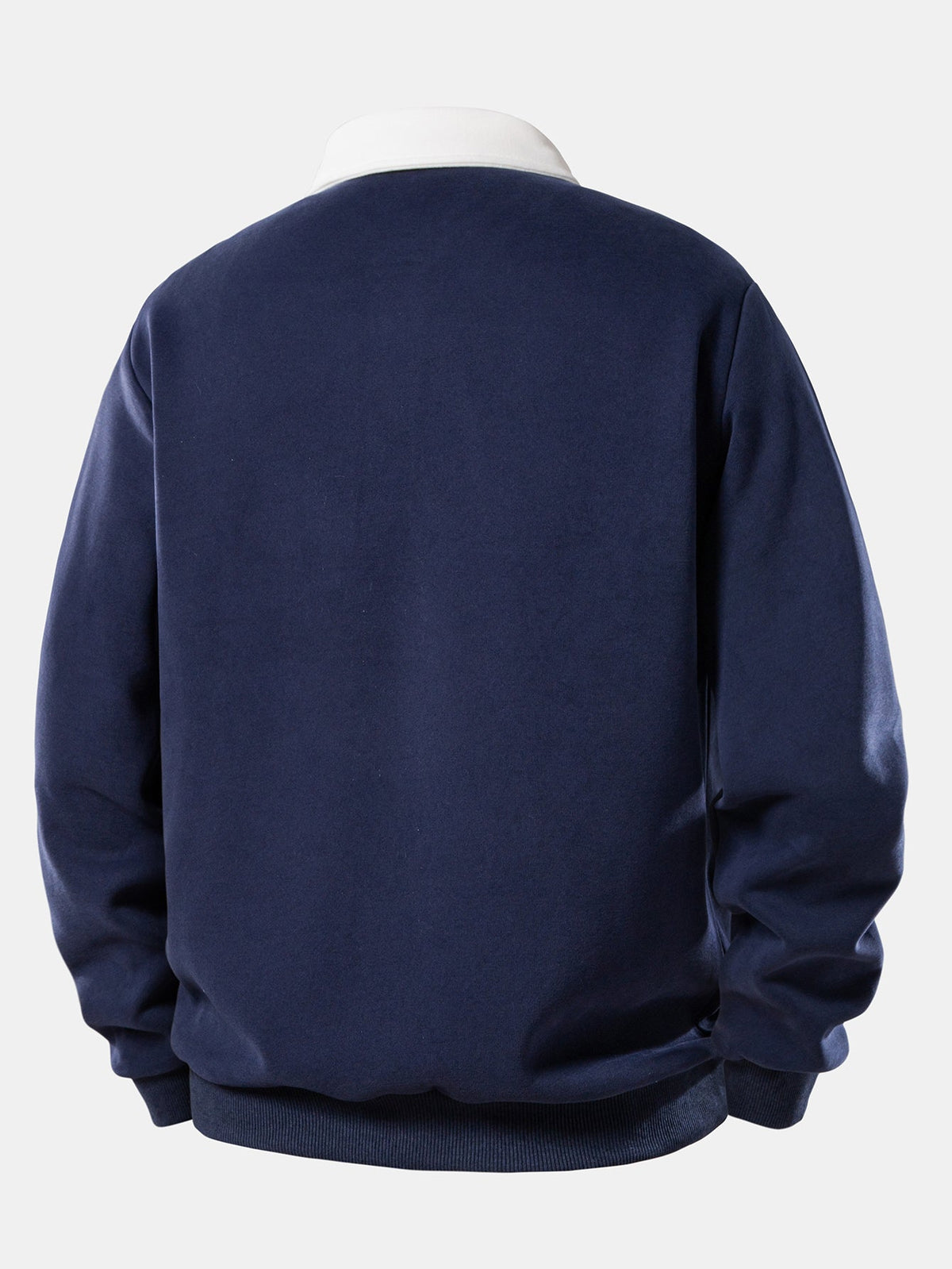Contrast Polo Collar Sweatshirt