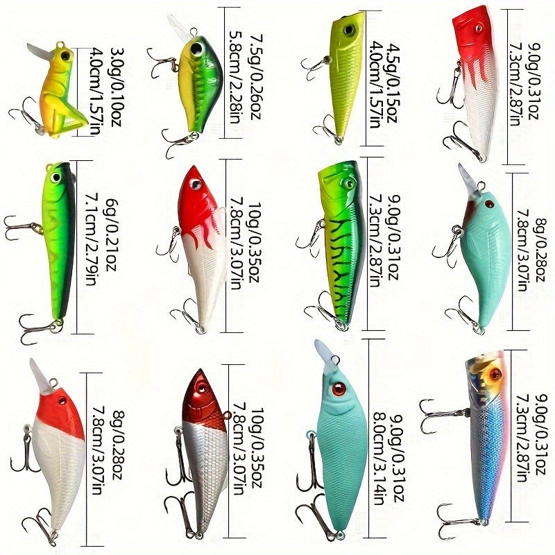 Fishing Lure Set with 110, 252 or 361-Piece Mixed Tackle Options, Hard Baits, Soft Baits, Hooks, Rigs and Storage Box
