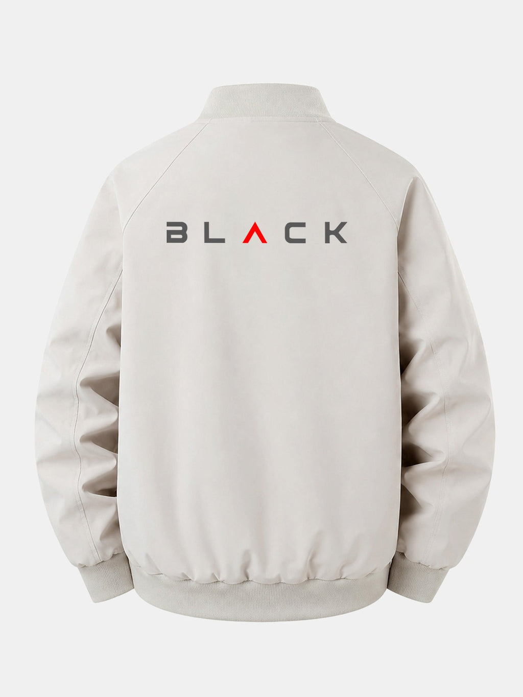 Relax Fit Black Print Zip-Up Bomber Jacket