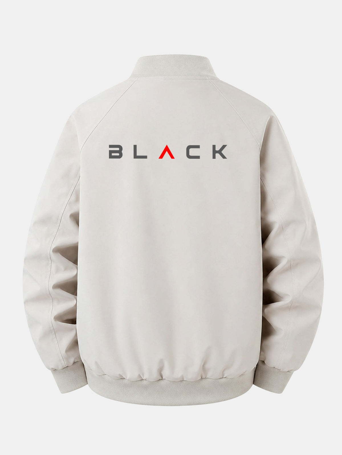 Relax Fit Black Print Zip-Up Bomber Jacket