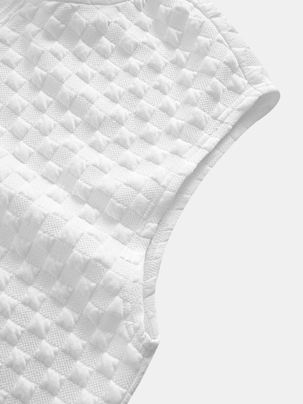 Checkerboard Sleeveless Zip Up Hoodie