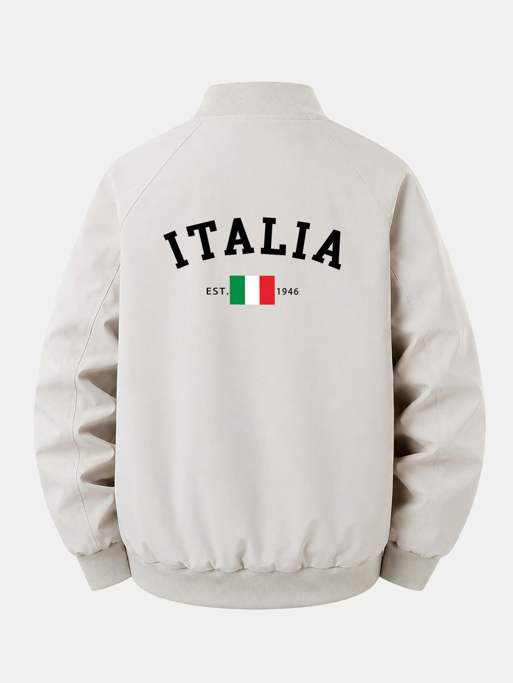 Relax Fit Italy Print Zip-Up Bomber Jacket