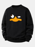 Emoji Duck Print Relax Fit Sweatshirt