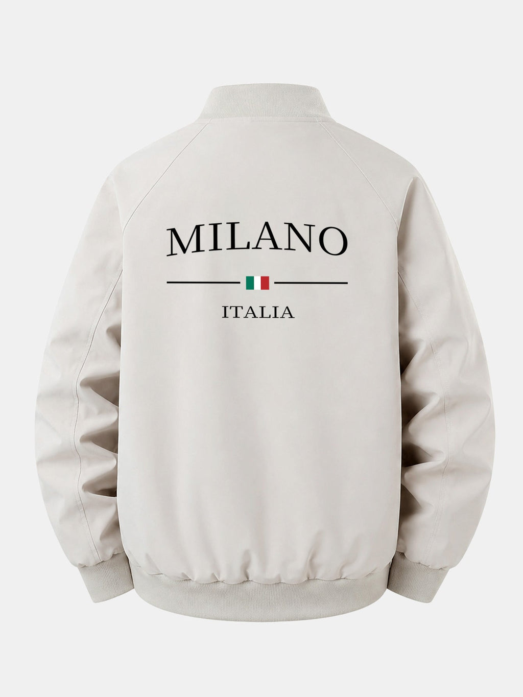 Relax Fit Milano Print Zip-Up Bomber Jacket