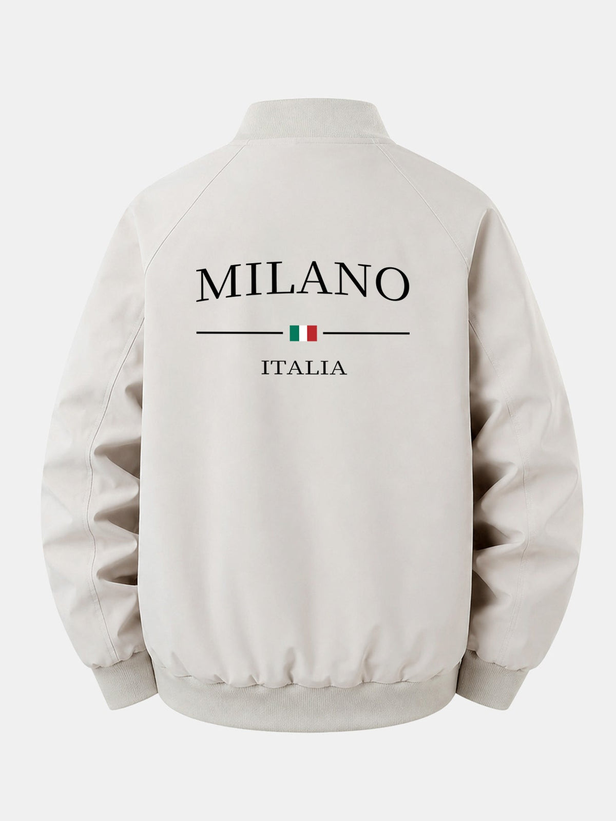 Relax Fit Milano Print Zip-Up Bomber Jacket