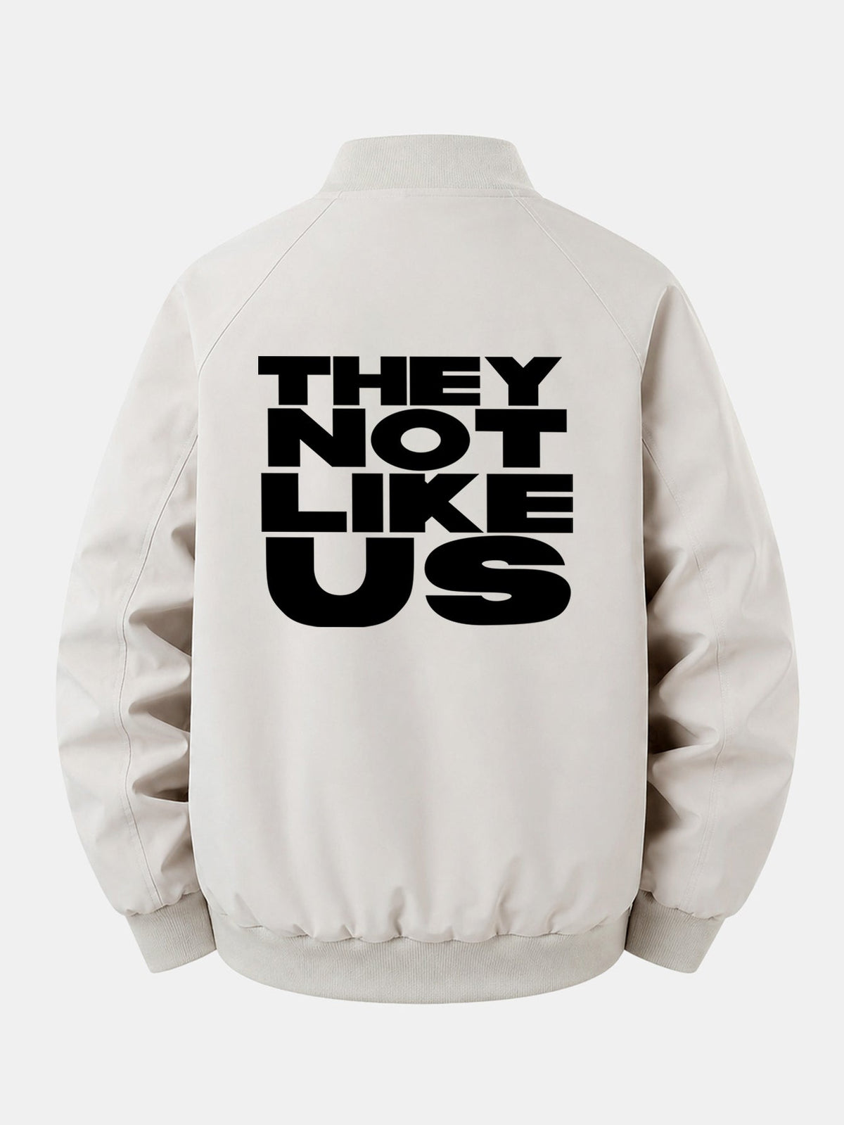 Relax Fit They Not Like Us Print Zip-Up Bomber Jacket