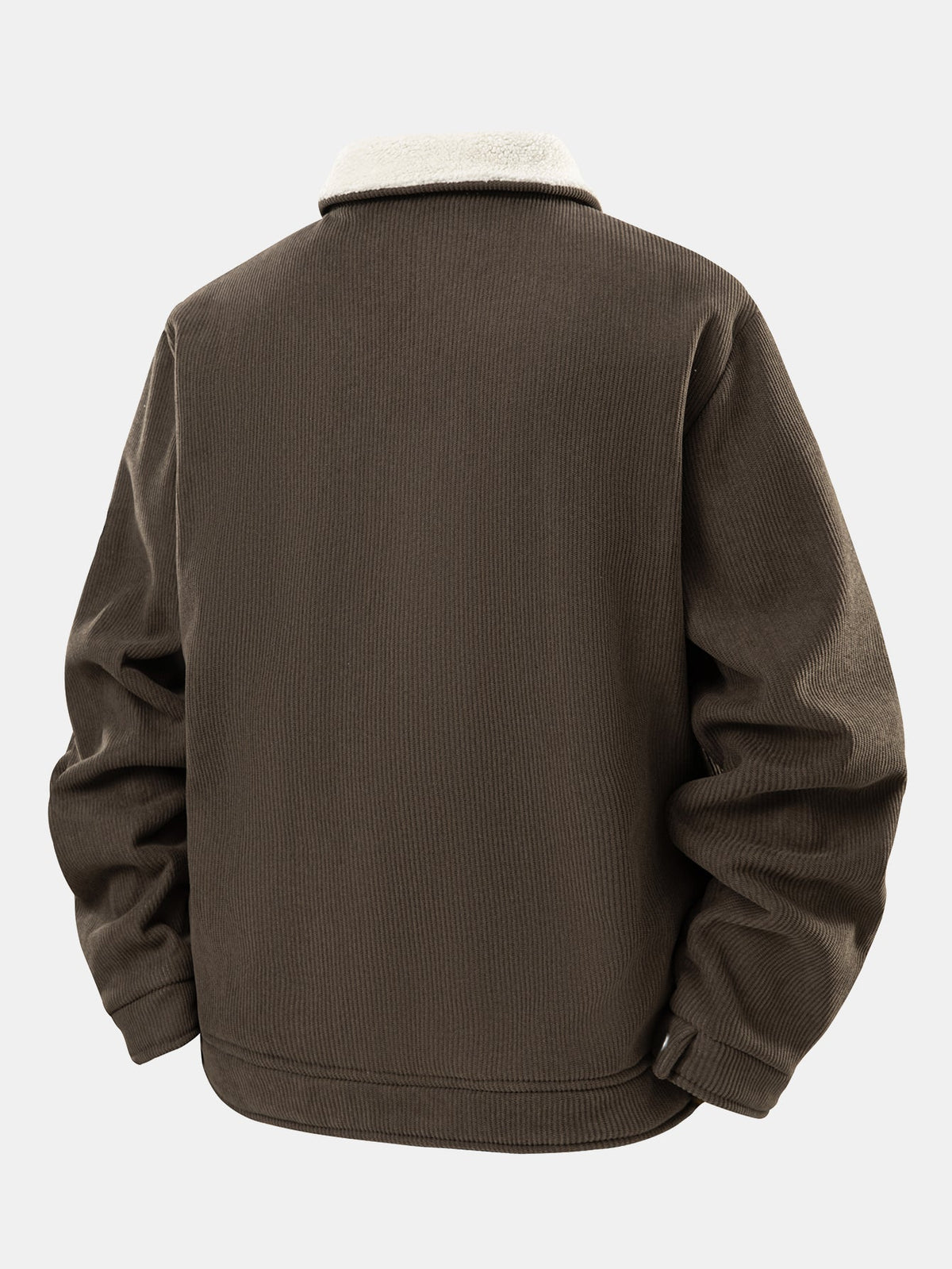 Teddy Lined Zipper Corduroy Jacket