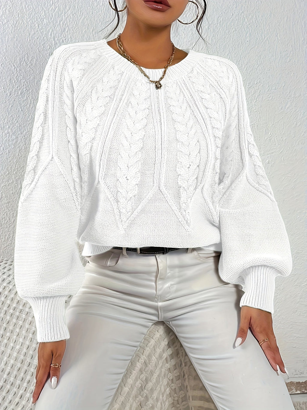 Ophelia | Entspannter Zopfmuster-Pullover
