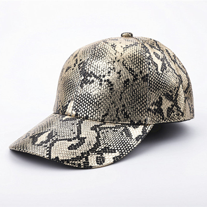 Jackson Baseballkappe aus Kunstleder mit Schlangenmuster, verstellbar, Unisex