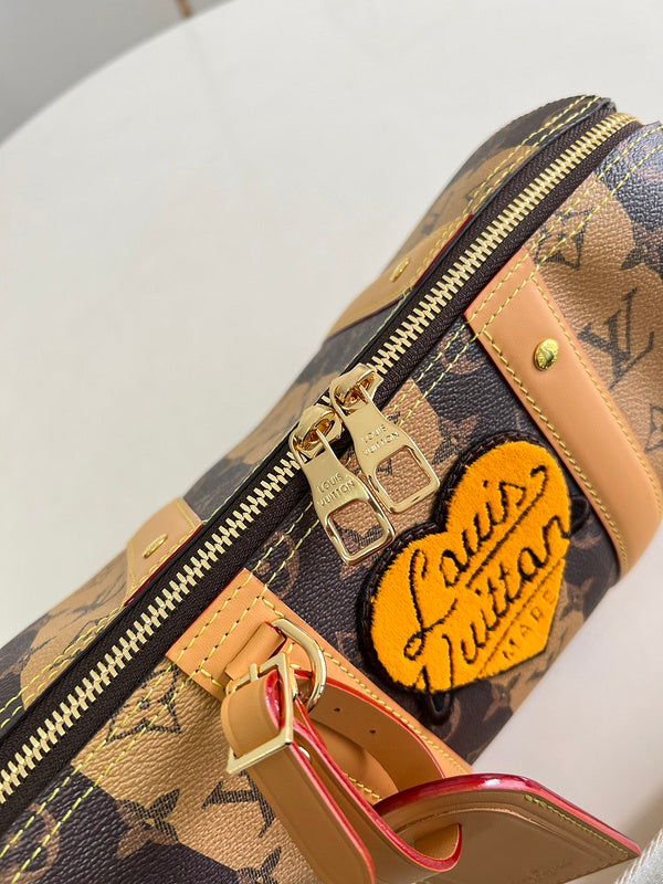 Louis Vuitton Soft Trunk Wearable Wallet – Monogram Stripe Louis Vuitton Made Yellow Heart Patch