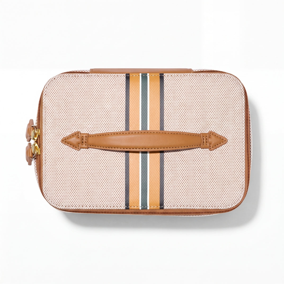 Paravel Cabana See-All Vanity Case EcoCraft Canvas Vegan Leather Shandy