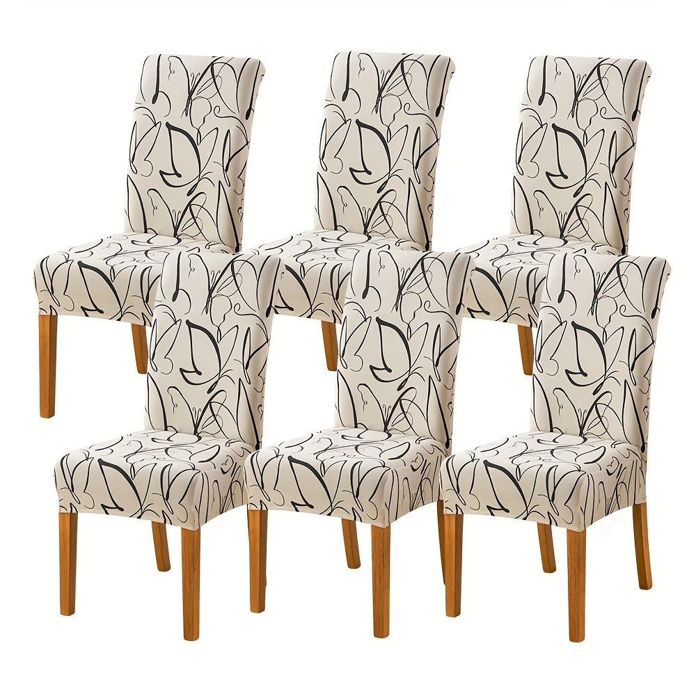 Dining Chair Covers in Ten Patterns with Four- or Six-Piece Set Checkouts for Parsons Chairs