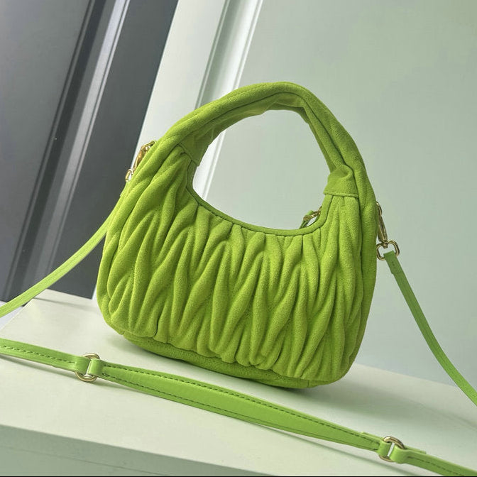 Miu Miu Wander Matelassé Mini Hobo Bag — Lime Green