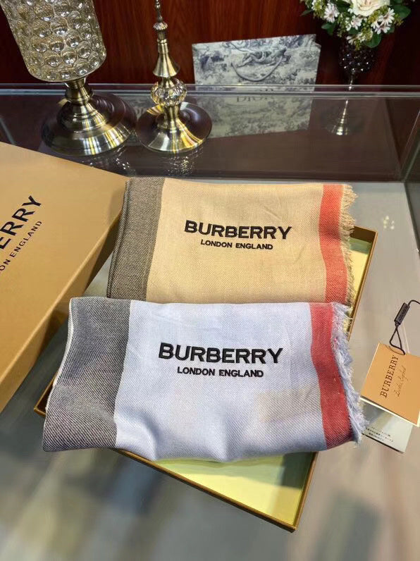 Burberry London England Logo Stripe Scarf
