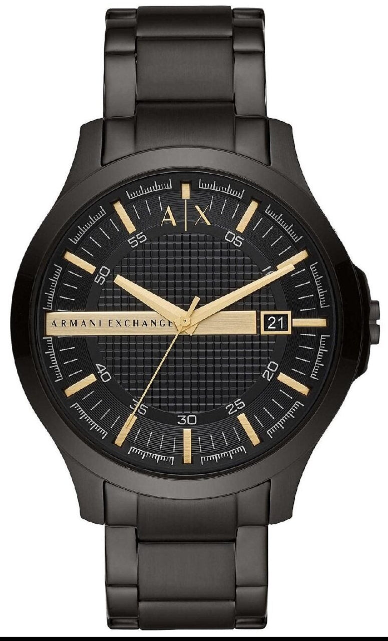 Armani Exchange Hampton AX2150 Herren-Chronograph – Schwarzes Zifferblatt mit schwarzem Edelstahlarmband