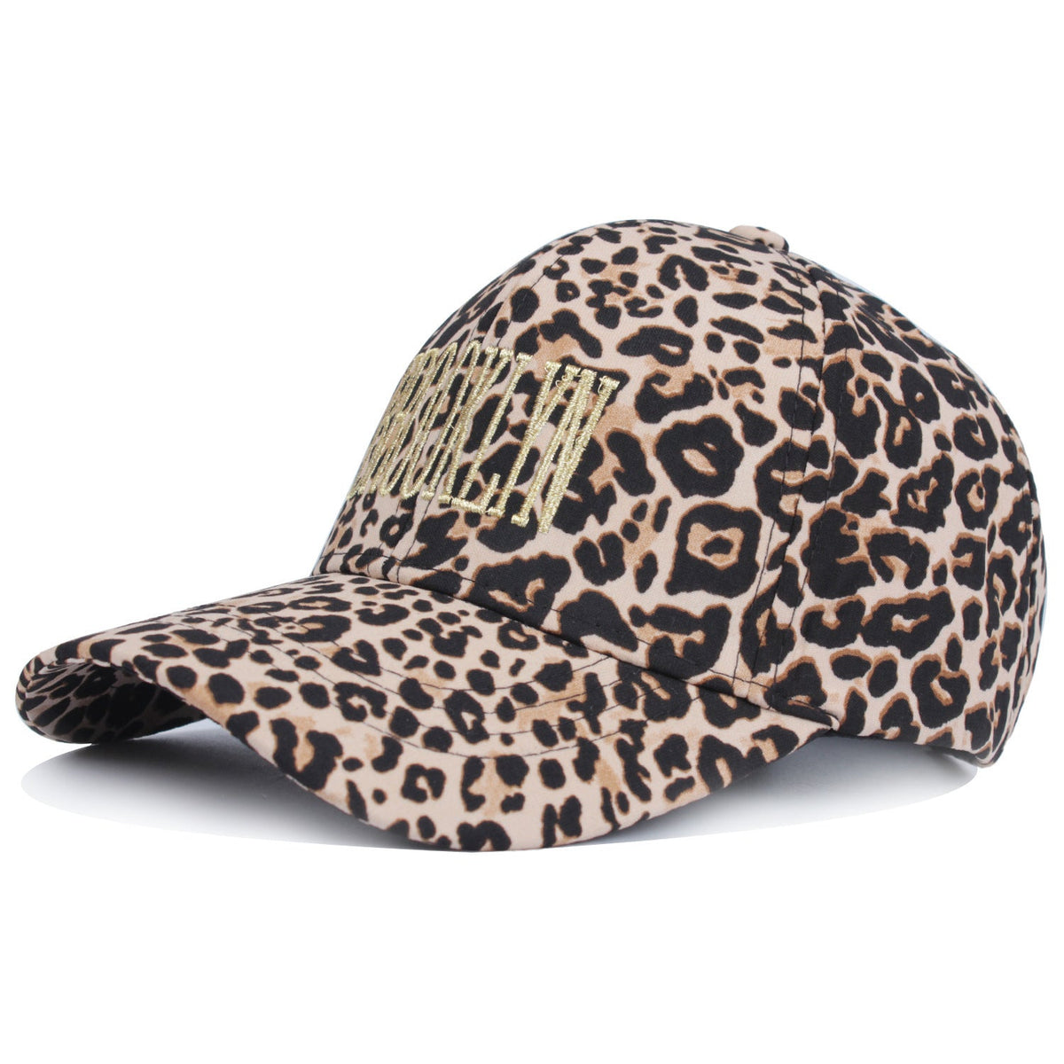 Verstellbare Baseballcap mit Animal-Print in Curry