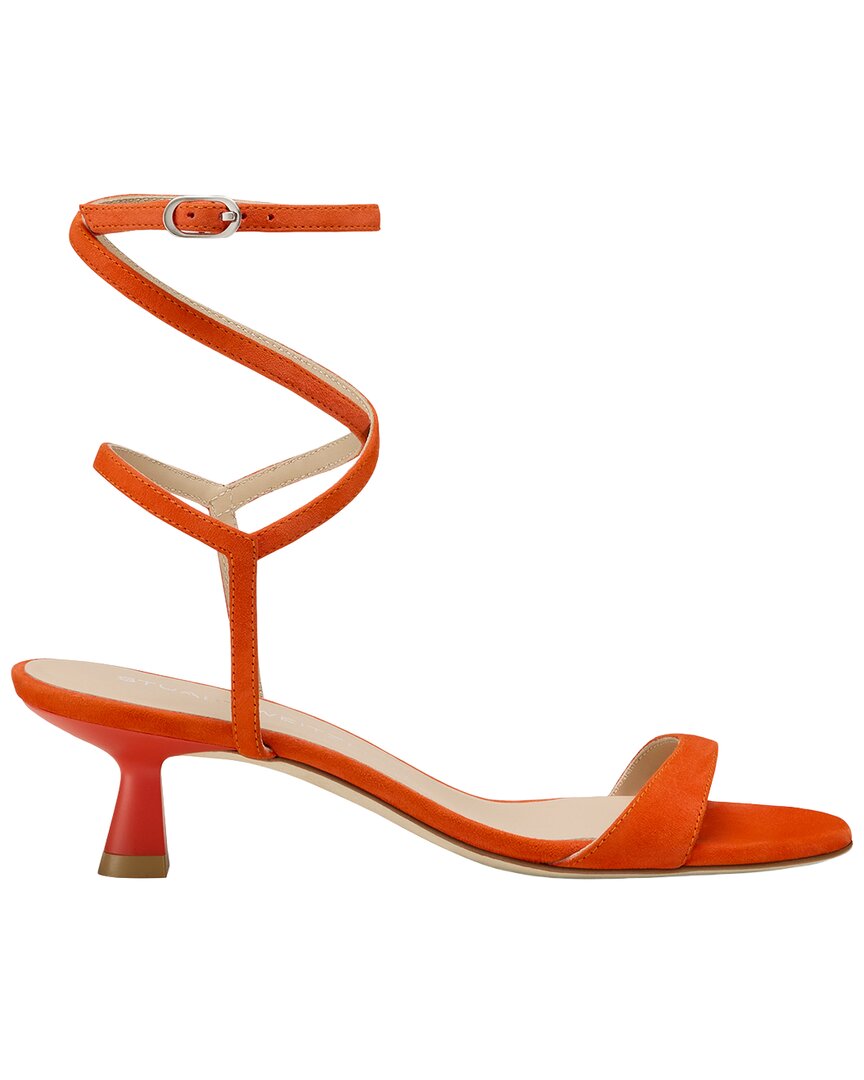 Stuart Weitzman Nudist Wrap 50 Suede Sandal