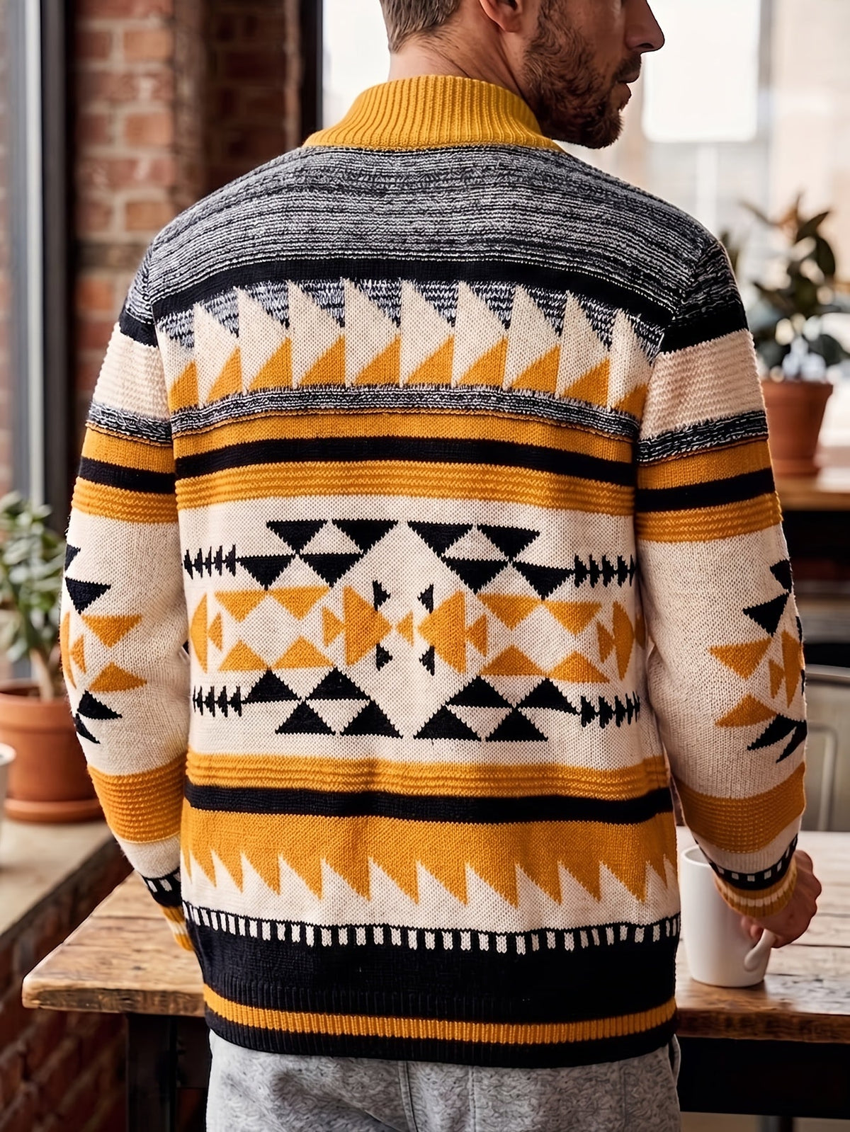 Rylan | Gemusterte Strickjacke mit Reißverschluss