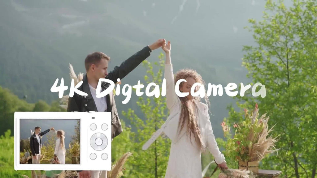 4K Dual Screen Digital Camera 18X Zoom Vlogging Camera with Anti-Shake 64GB Card & 2 Batteries