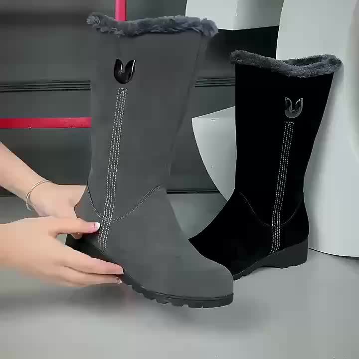 Annalise | Wadenhohe Stiefel mit Fellbesatz