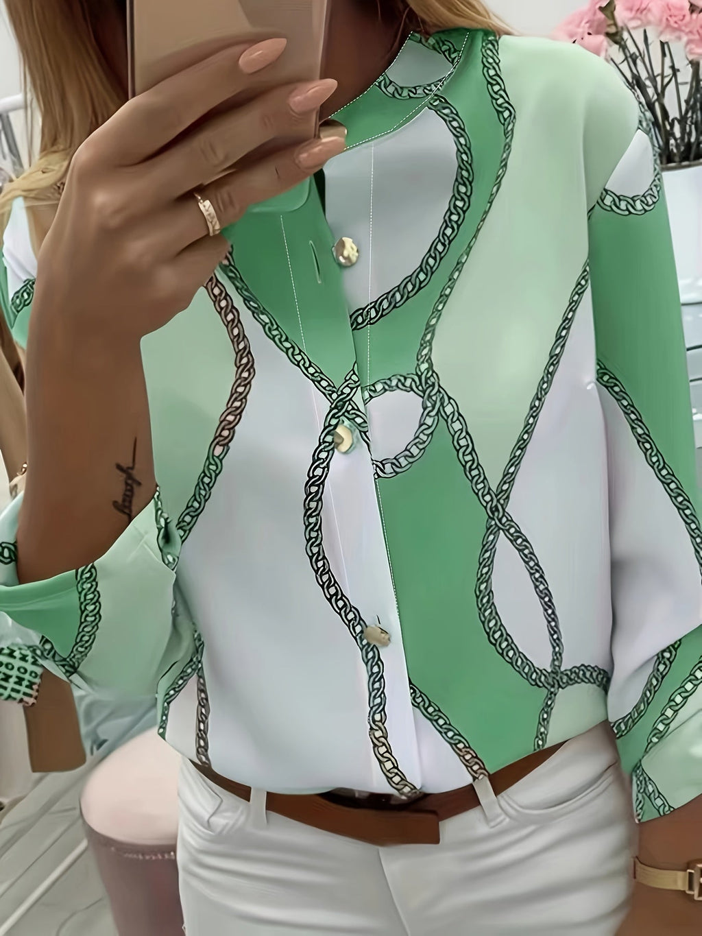 Vivien | Bluse mit Ketten-Print