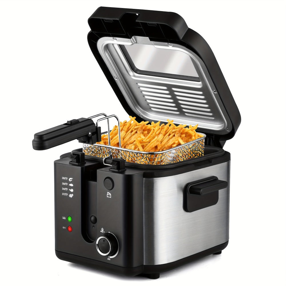 Deep Fryer, Electric 1500W Non-Stick Detachable Basket Adjustable Temperature Control for Home Cooking, Dining and Outdoor Meals