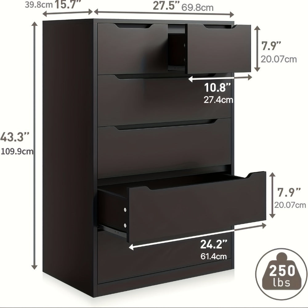 6-Drawer Dresser, Clothing Storage Organizer for Organized Everyday Storage