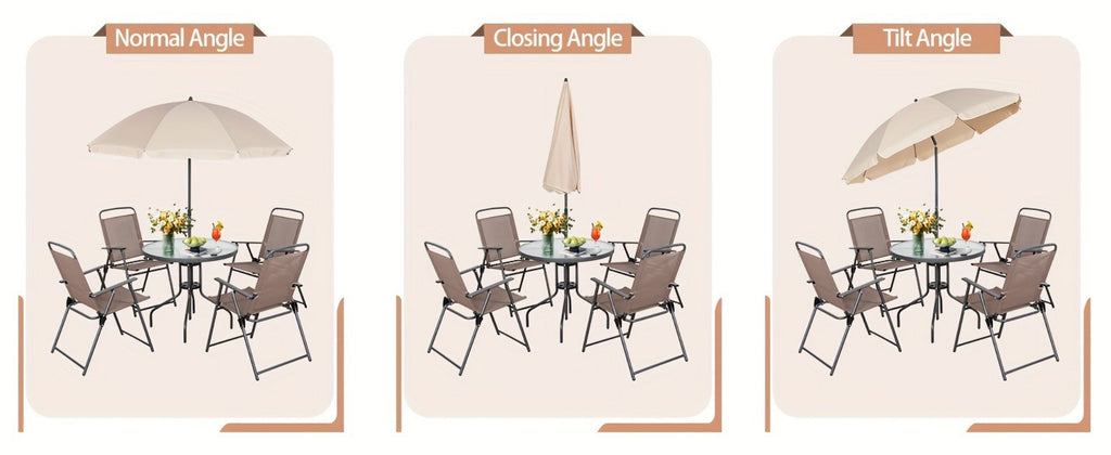 6-Piece Foldable Patio Dining Set with Multiple Color Options