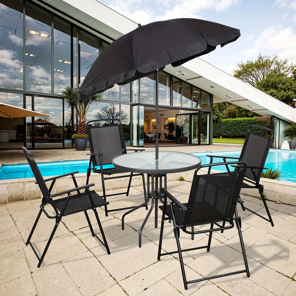 6-Piece Foldable Patio Dining Set with Multiple Color Options