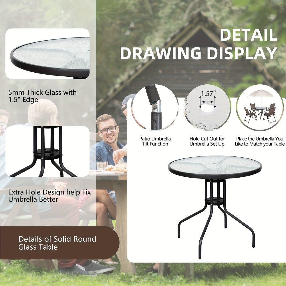 6-Piece Foldable Patio Dining Set with Multiple Color Options