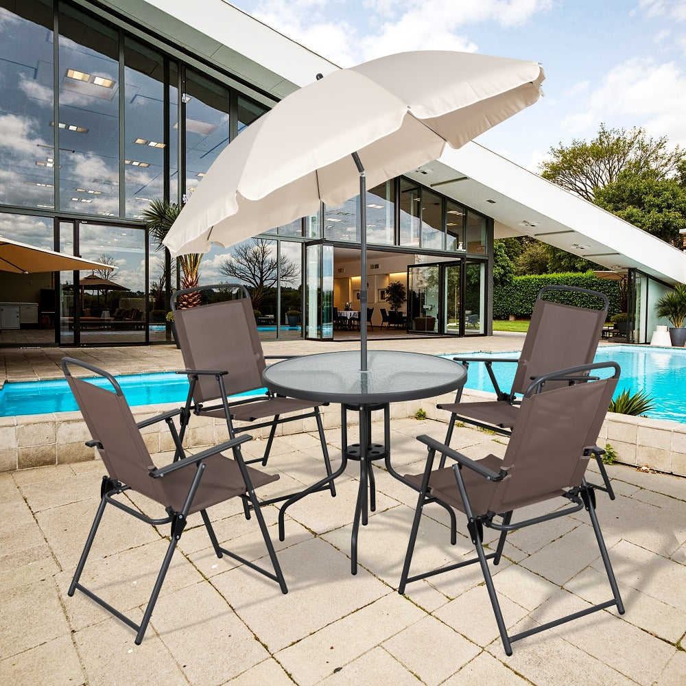 6-Piece Foldable Patio Dining Set with Multiple Color Options